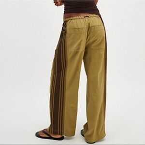 Free People Olive and Brown Wide-Leg Pants